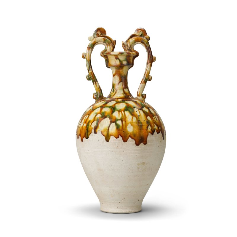唐 三彩雙龍耳瓶 | A SANCAI-GLAZED 'AMPHORA' VASE - 图3