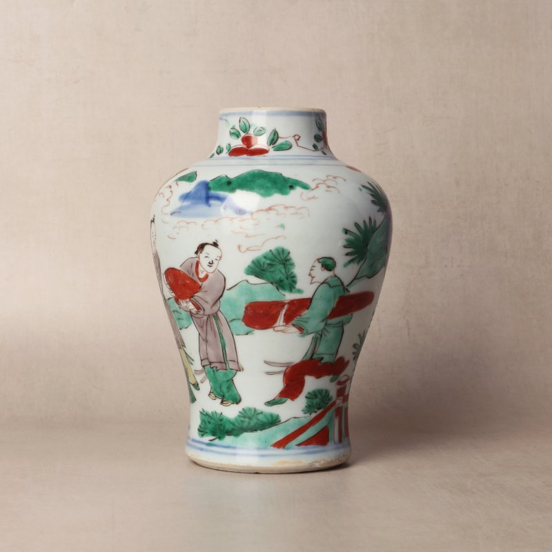 十七世紀 五彩高士圖瓶 | Santos Collection | A Chinese wucai 'official and attendant' vase, 17th century - 图12