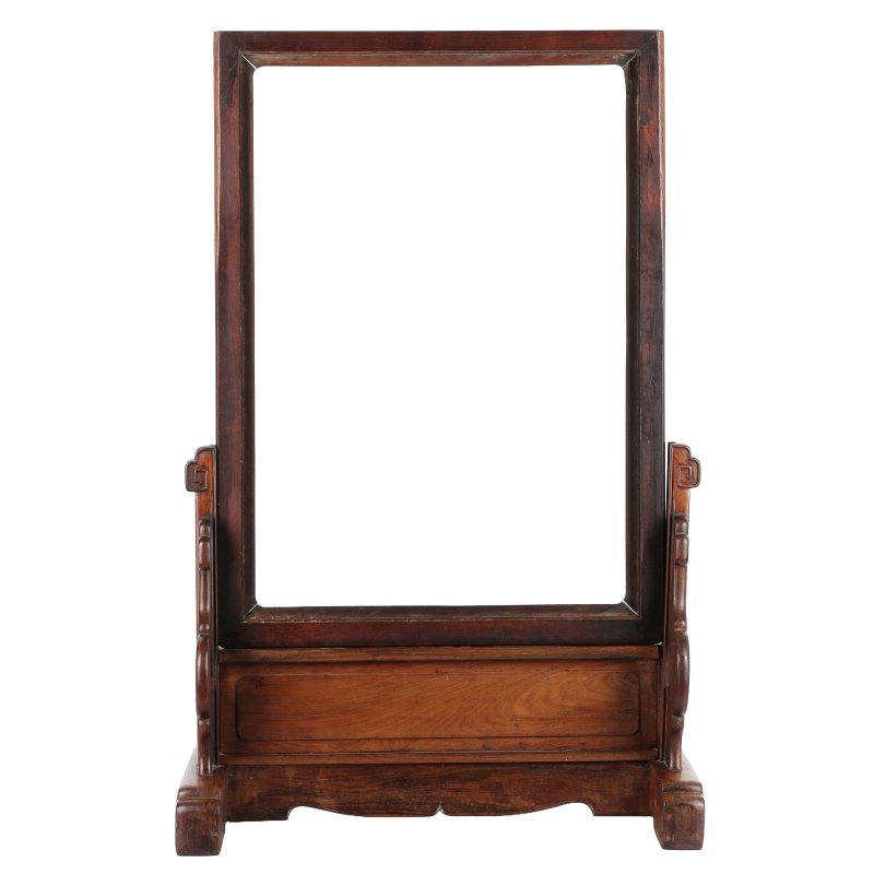 清十九世紀 紅木雕花插屏連座架 | A Chinese hongmu carved frame and stand, Qing dynasty, 19th century - 图2