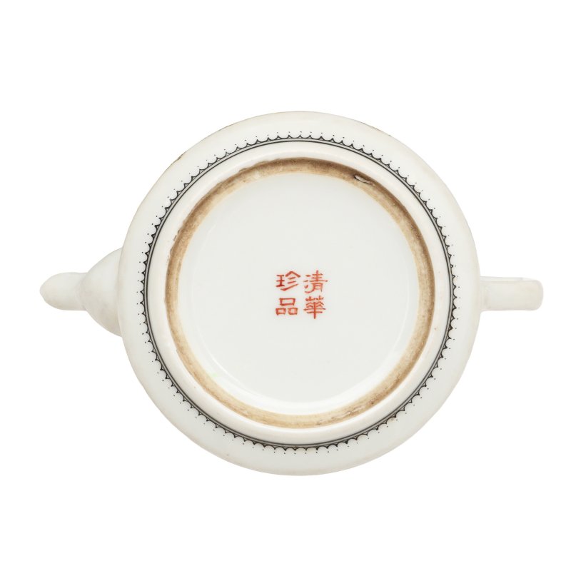 民國 粉彩仙鶴圖蓋壺 | A Chinese famille-rose 'cranes' teapot, Republic period - 图6