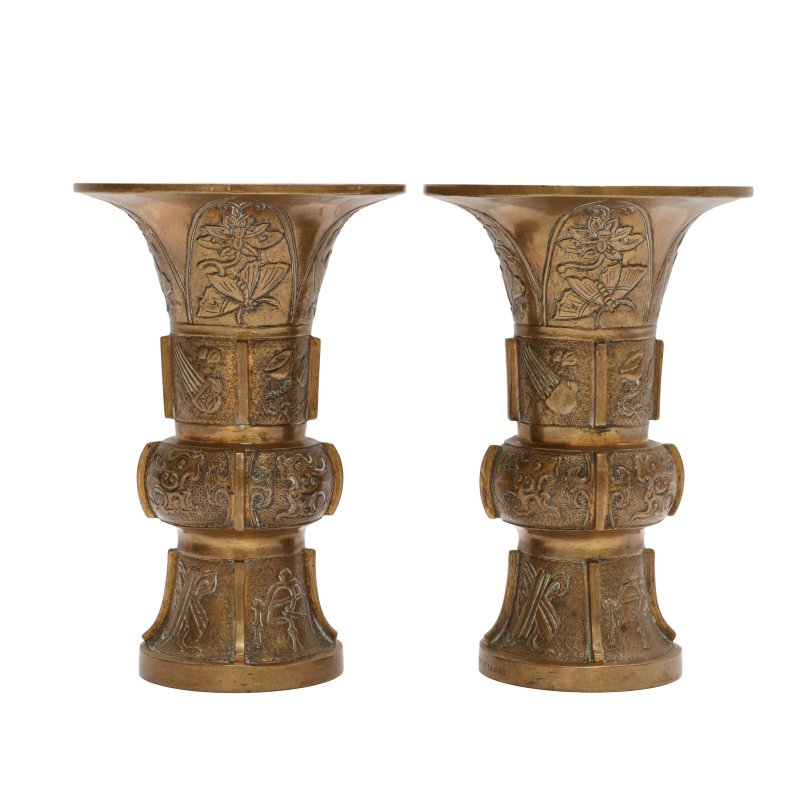 十九世紀 銅花瓶一對 法國Marnyhac 工坊製 | A pair of French bronze vases, by Maison Marnyhac, 19th century