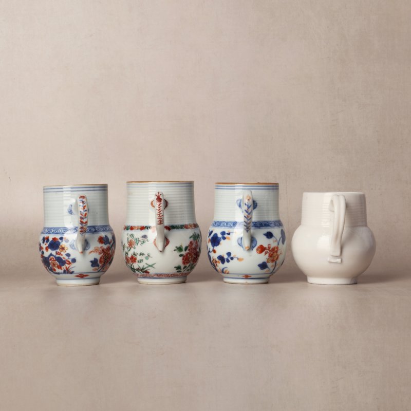 清康熙 伊萬里彩繪花卉紋馬克盃一組 | Santos Collection | A group of Chinese export Imari 'floral' mugs, Qing dynasty, Kangxi period - 图8