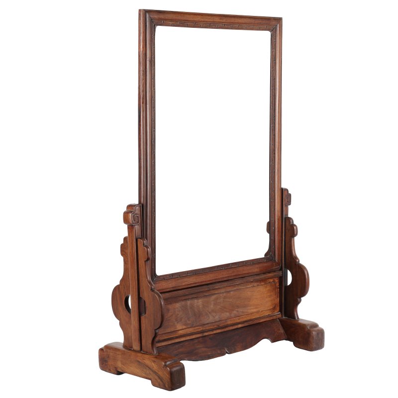 清十九世紀 紅木雕花插屏連座架 | A Chinese hongmu carved frame and stand, Qing dynasty, 19th century - 图3