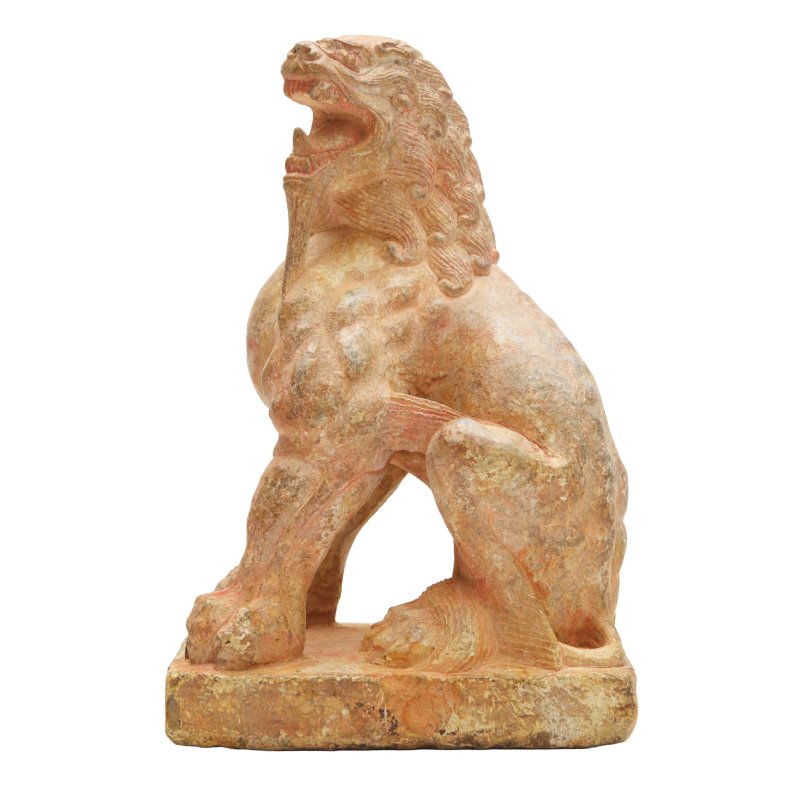 或為唐 大理石雕瑞獅像 | A Chinese marble carving of a lion, possibly Tang dynasty
