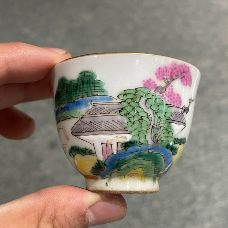 清 轧道粉彩什锦杯一套 - 图66
