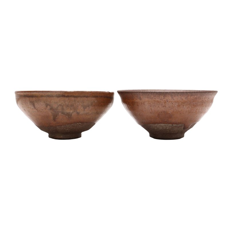 宋 建窯醬釉盌一組兩件 | Two Chinese Jian russet-glazed tea bowls, Song dynasty - 图1