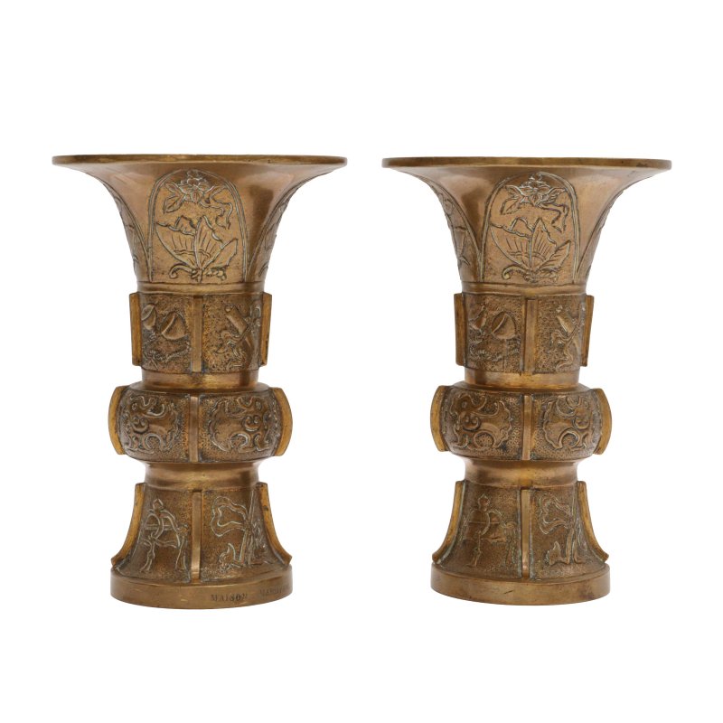 十九世紀 銅花瓶一對 法國Marnyhac 工坊製 | A pair of French bronze vases, by Maison Marnyhac, 19th century - 图2