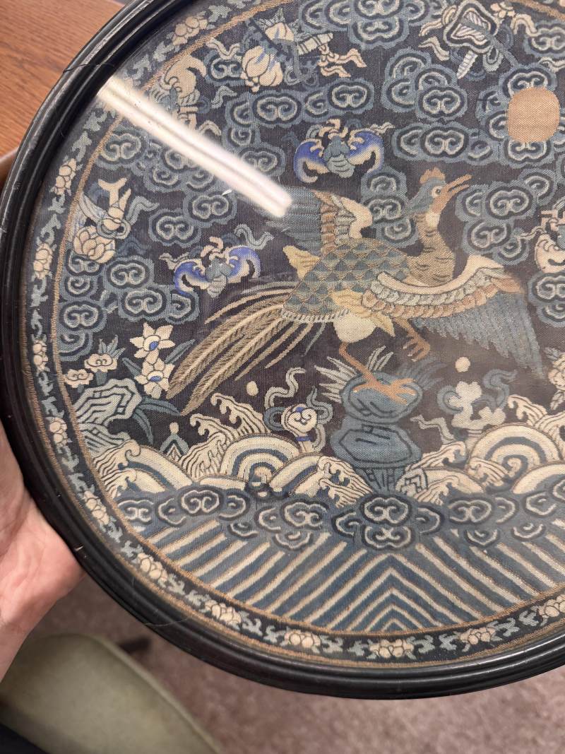 清十八/十九世紀 緙絲文官錦雞紋團補 | A fine Chinese silk kesi 'pheasant' roundel, Qing dynasty, 18th/19th century - 图8