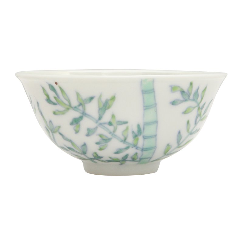 民國 鬪彩竹紋盌 《大清光緒年製》款 | A Chinese doucai 'bamboo' cup, Republic period
