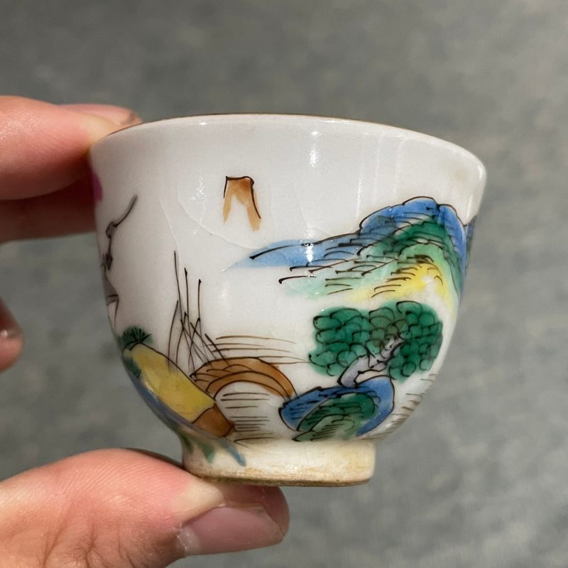 清 轧道粉彩什锦杯一套 - 图67