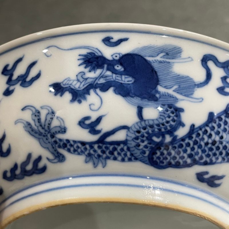 清嘉庆 青花龙纹盘 - 图9