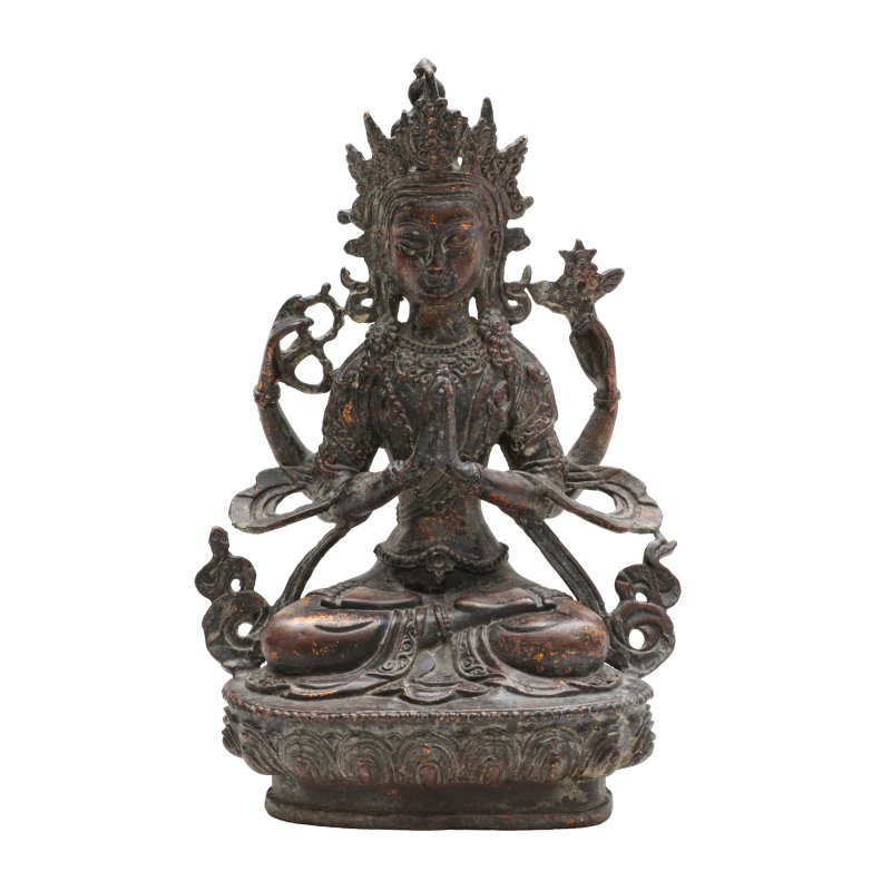 十八/十九世紀 漢藏銅觀音菩薩像 | A Sino-Tibetan bronze figure of Avalokiteshvara , 18th/19th century