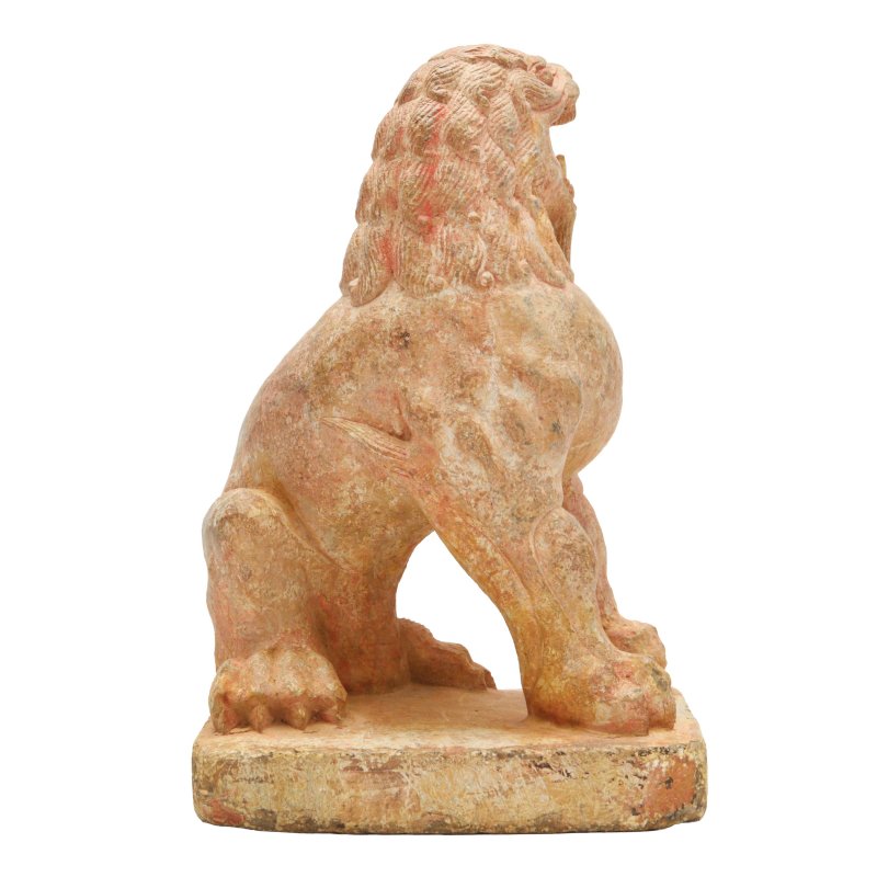 或為唐 大理石雕瑞獅像 | A Chinese marble carving of a lion, possibly Tang dynasty - 图3