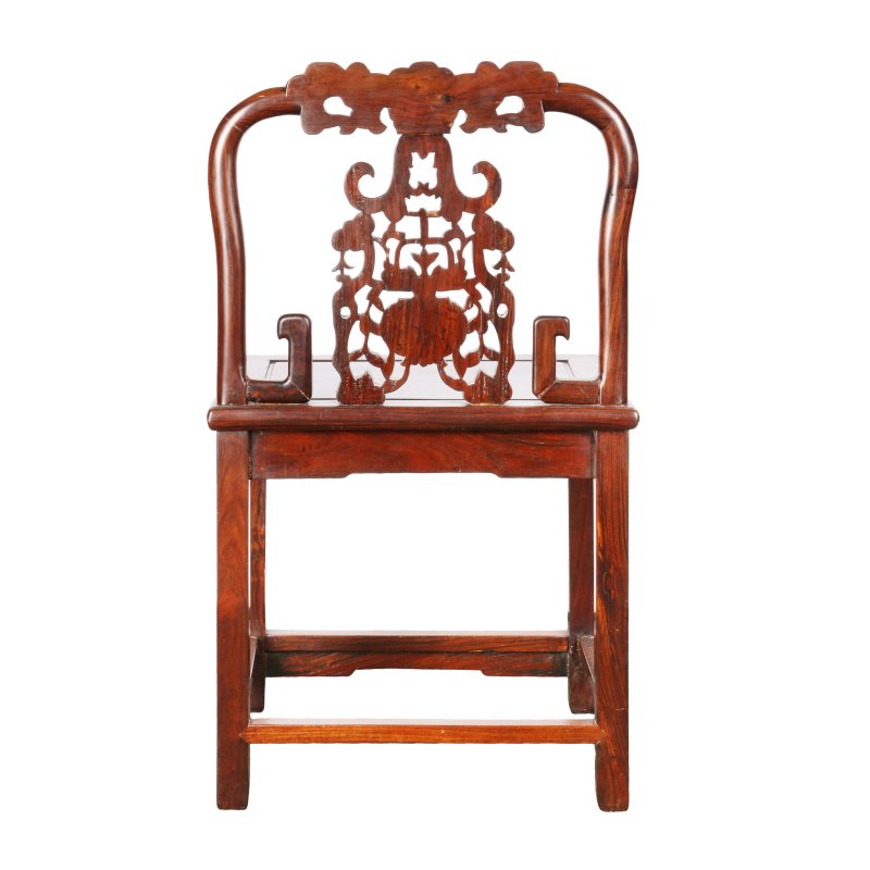 清末/民國 紅木雕花靠背椅 | A Chinese carved hongmu side chair, 19th/20th century - 图4