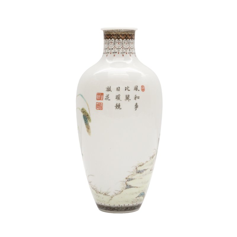 民國 粉彩花鳥圖瓶 《大清雍正年製》款 | A Chinese famille-rose 'sparrows' vase, Republic period - 图3
