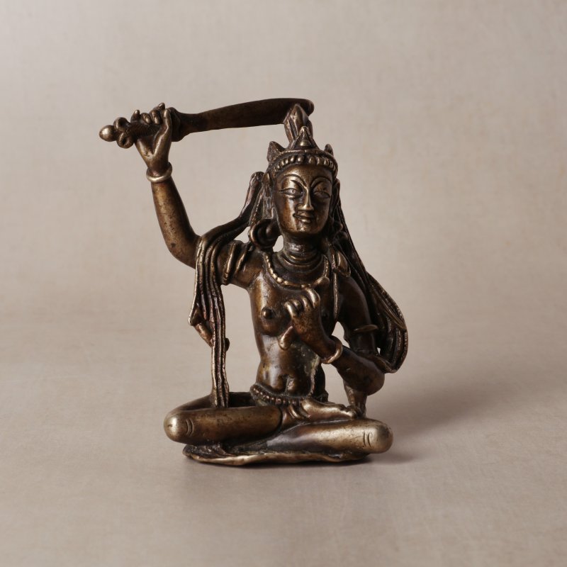 十一至十三世紀 西藏西部 銅鎏金文殊菩薩坐像 | A rare Western Himalayan bronze figure of Manjushri, 11th-13th century