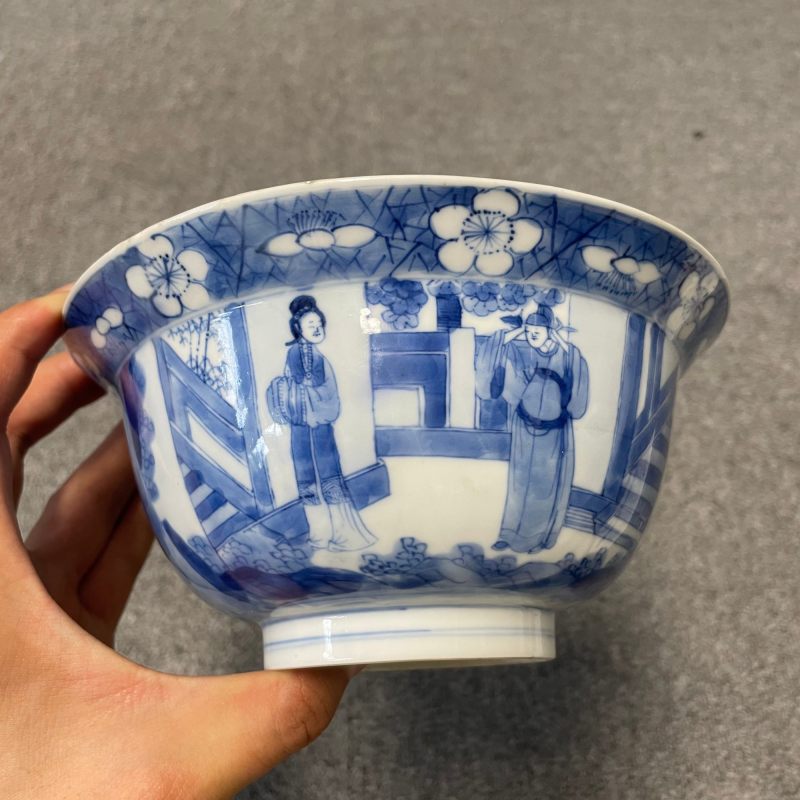 清康熙 青花人物故事图折沿碗 - 图11