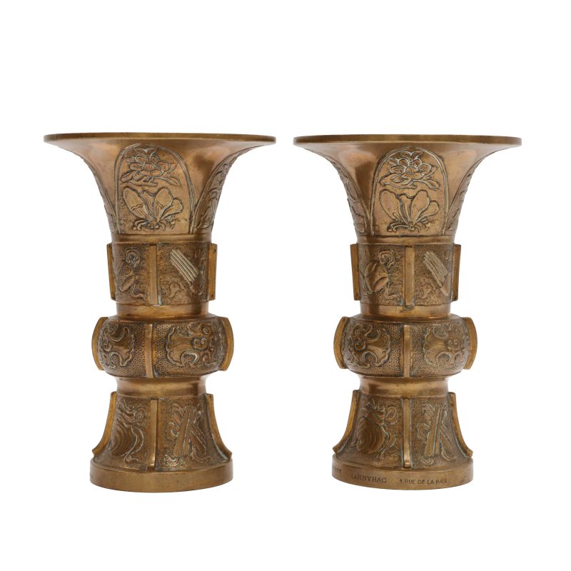 十九世紀 銅花瓶一對 法國Marnyhac 工坊製 | A pair of French bronze vases, by Maison Marnyhac, 19th century - 图4