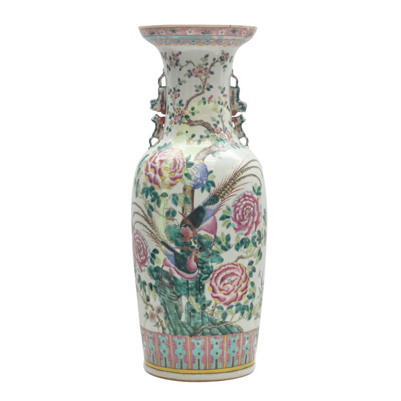 清十九世紀 粉彩錦雞牡丹圖瓶 | A Chinese famille-rose 'pheasants' vase, 19th century - 图3