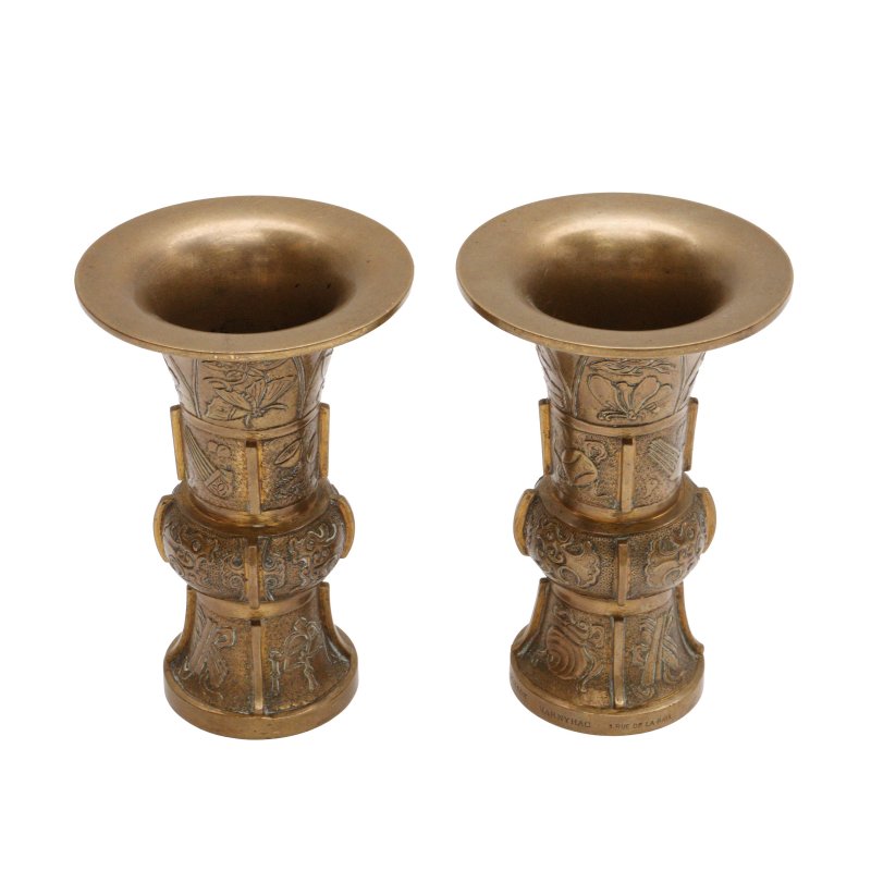十九世紀 銅花瓶一對 法國Marnyhac 工坊製 | A pair of French bronze vases, by Maison Marnyhac, 19th century - 图5