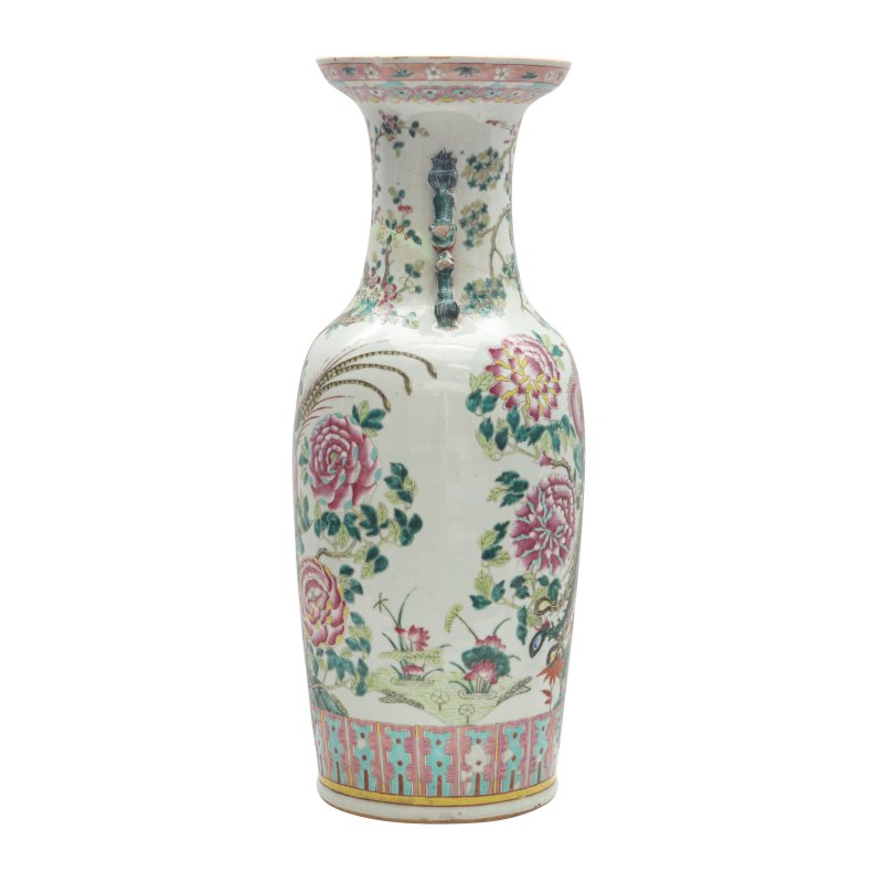 清十九世紀 粉彩錦雞牡丹圖瓶 | A Chinese famille-rose 'pheasants' vase, 19th century - 图4