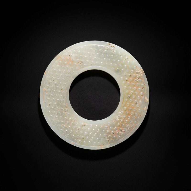 漢 白玉穀紋璧 | A WHITE JADE 'GRAIN' BI DISC - 图1