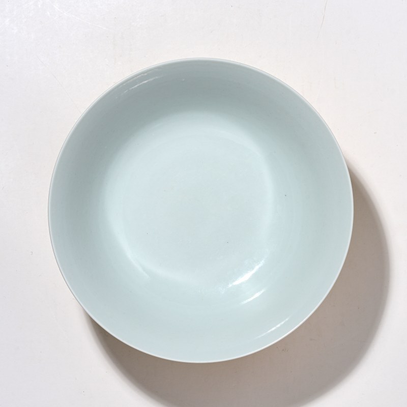 清道光 黄地凸花粉彩缠枝花卉纹大碗 - 图7