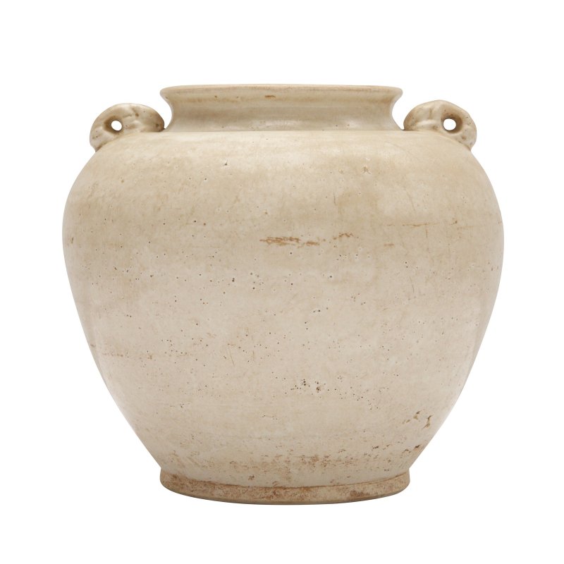 唐 白釉雙繋罐 | A Chinese white-glazed jar, Tang dynasty - 图1