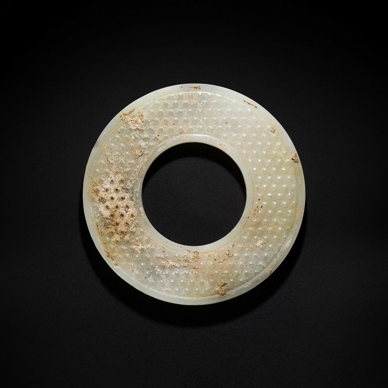 漢 白玉穀紋璧 | A WHITE JADE 'GRAIN' BI DISC - 图2