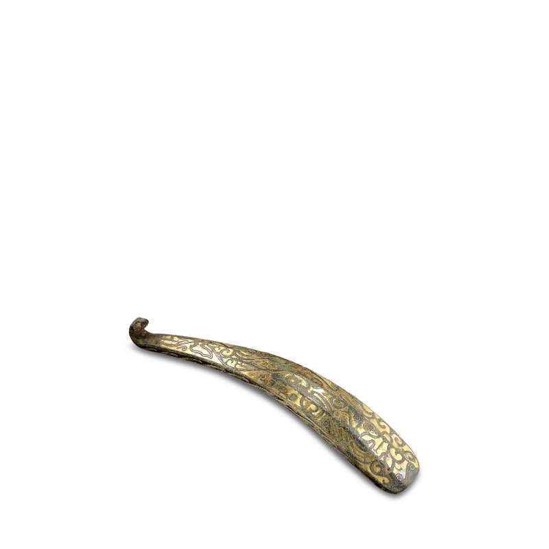 戰國 銅鎏金帶鉤 | A GILT-BRONZE BELT HOOK - 图1
