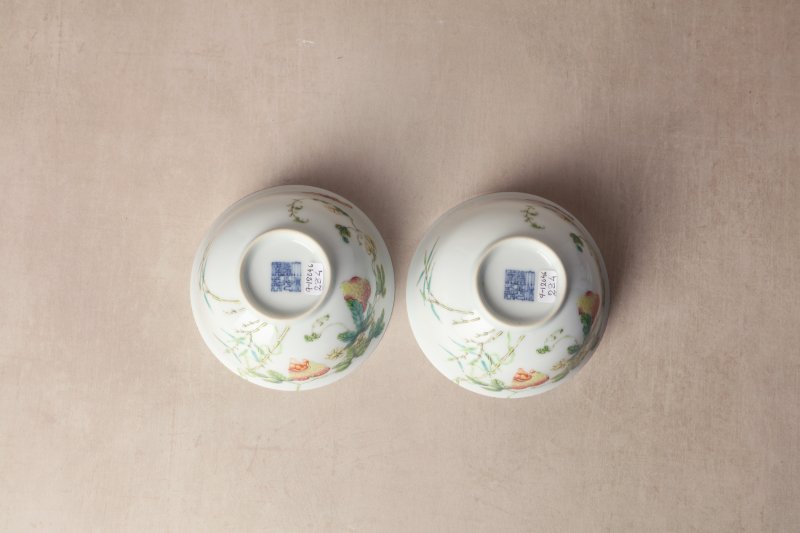 清道光 粉彩癩瓜紋蓋盌一對 《大清道光年製》款 | Santos Collection | A pair of fine Chinese famille-rose 'bitter melon' bowls and covers, Qing dynasty, Daoguang mark and period - 图34