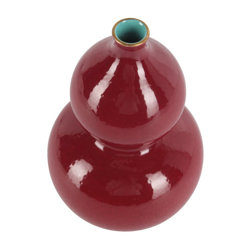 清十九世紀 胭脂紅釉葫蘆瓶 《大清乾隆年製》款 | A Chinese ruby-ground double-gourd vase, Qing dynasty, 19th century, Qianlong mark - 图3