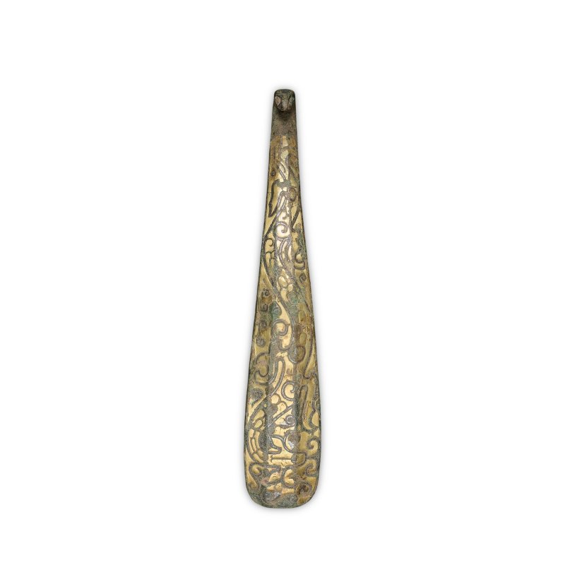 戰國 銅鎏金帶鉤 | A GILT-BRONZE BELT HOOK - 图2
