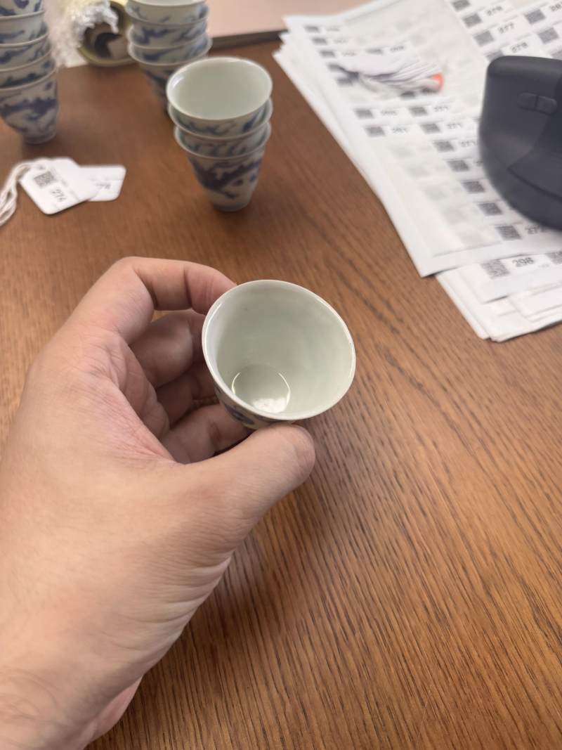 十七世紀 哈徹號沈船出水 青花龍紋酒盃一組四件 | A set of four Chinese blue and white wine cups from the Hatcher Cargo, 17th century - 图6