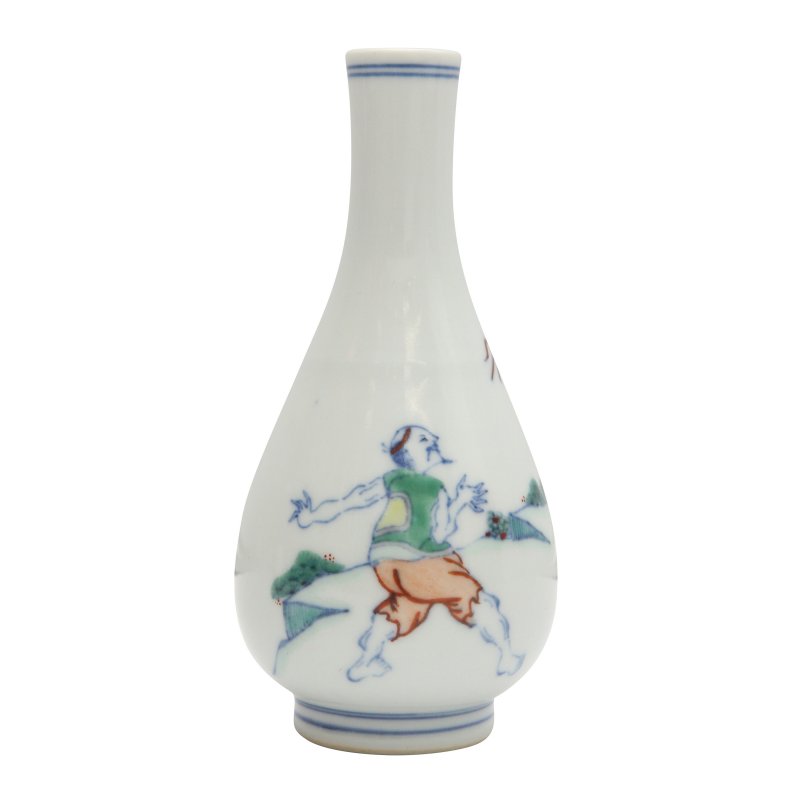 清 鬪彩人物故事圖瓶 《大清雍正年製》款 | A small Chinese doucai 'figural' vase, Qing dynasty, Yongzheng mark - 图3