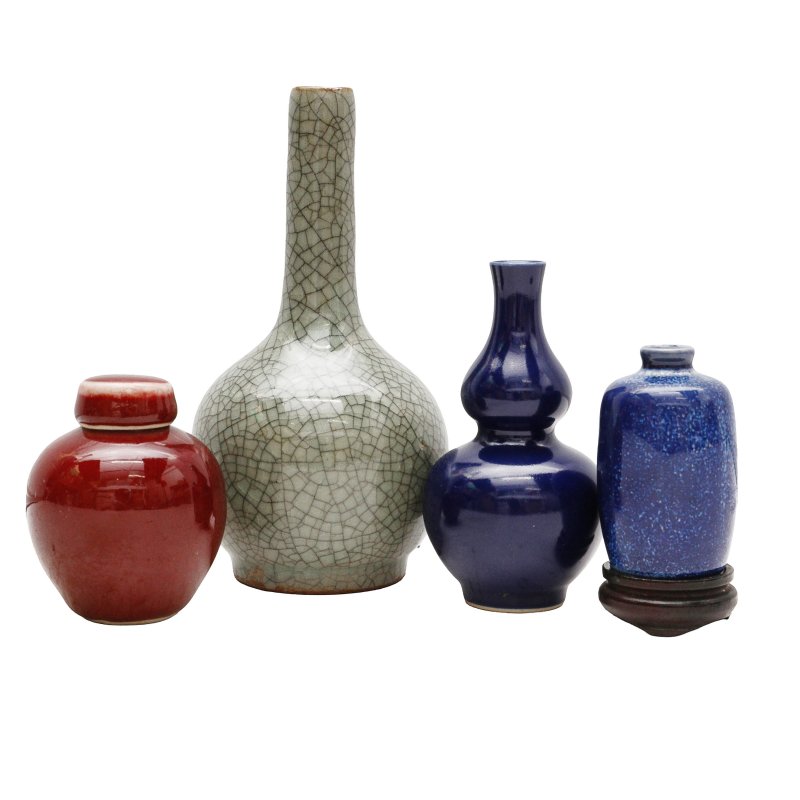 十九至二十世紀 各式單色釉瓷器 一組四件 | Four Chinese monochrome ceramics, 19th-20th century