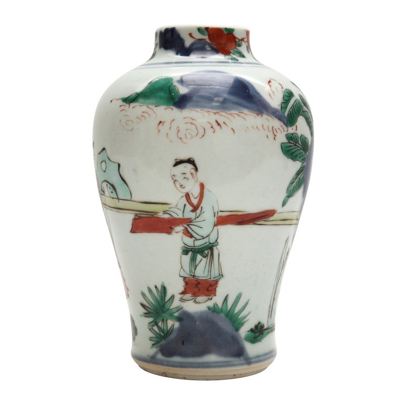 清順治 五彩高士圖罐 | A Chinese wucai 'official' vase, Qing dynasty, Shunzhi period - 图2