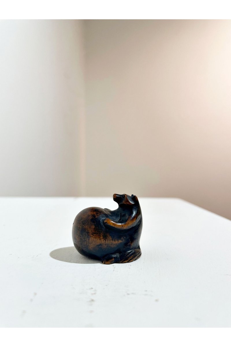 Signed Gyokumin [玉民] and Hironaka [宏中], 19th/20th century TWO BOXWOOD NETSUKE OF A TANUKI AND TWO RATS - 图7