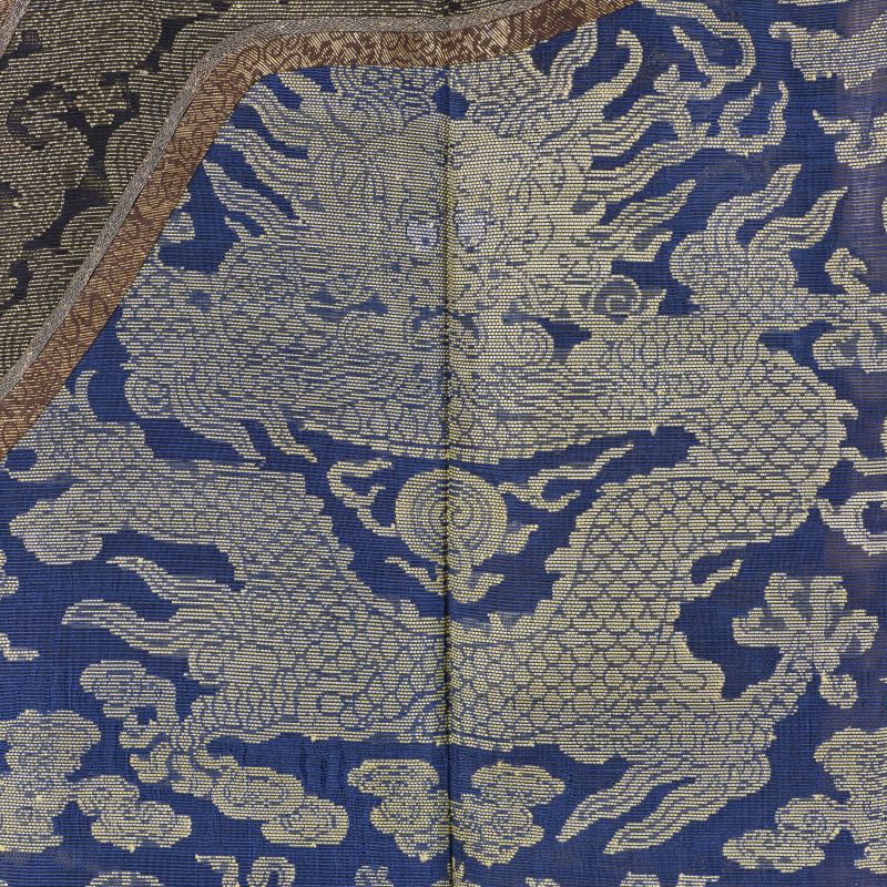 清 蓝地纳纱龙袍 - 图3