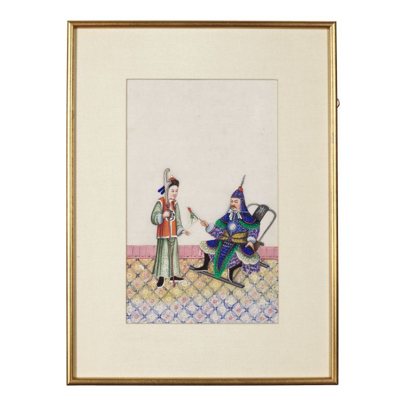 中國畫家 十九世紀 人物圖一組十二幅 水粉通草畫 裝框 | CHINESE ARTIST (19TH CENTURY) - 图27