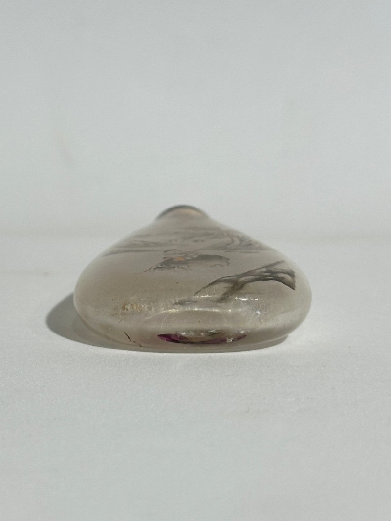 周樂元（款） 玻璃內畫⌈山水人物⌋鼻煙壺 一八九二年作 | AN INSIDE PAINTED GLASS 'FIGURAL LANDSCAPE' SNUFF BOTTLE - 图5