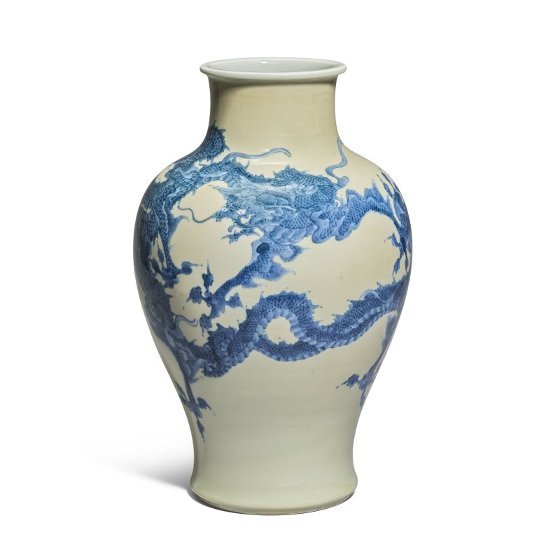真葛香山 青花龍紋瓶 | A BLUE AND WHITE 'DRAGON' VASE - 图2