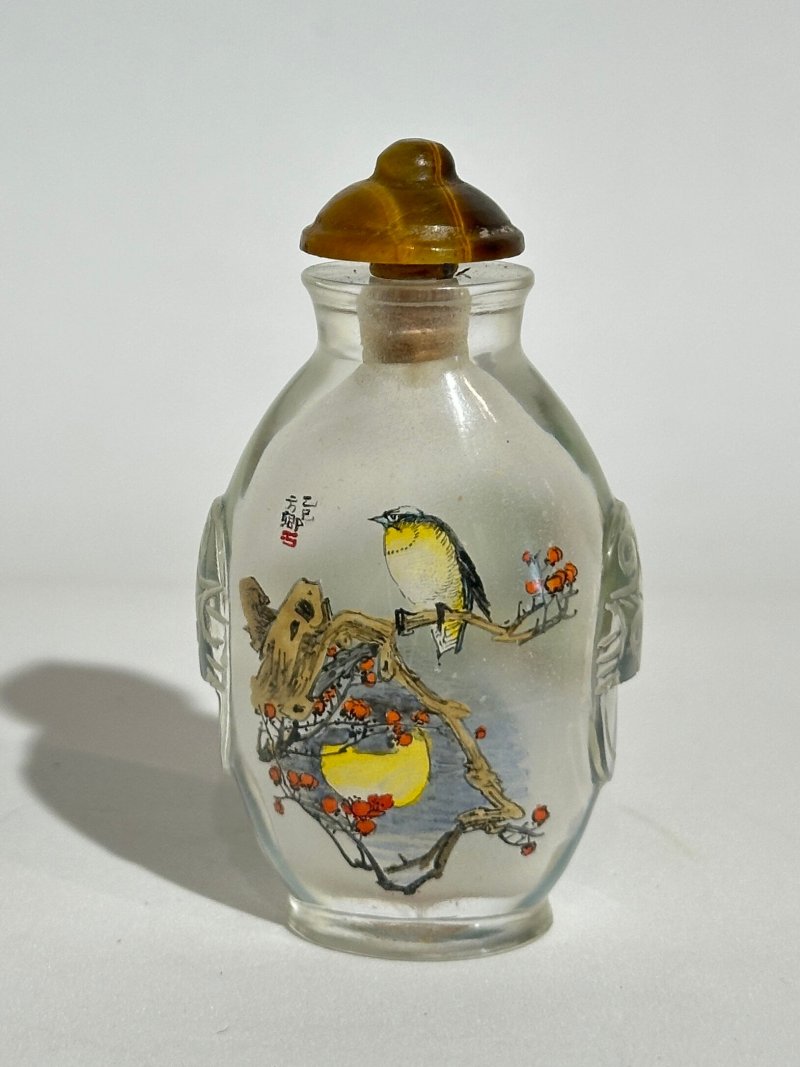 二十世紀中期 玻璃内畫鼻烟壺五件 | FIVE INSIDE PAINTED GLASS SNUFF BOTTLES - 图3