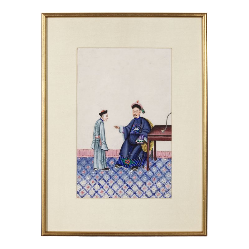 中國畫家 十九世紀 人物圖一組十二幅 水粉通草畫 裝框 | CHINESE ARTIST (19TH CENTURY) - 图29