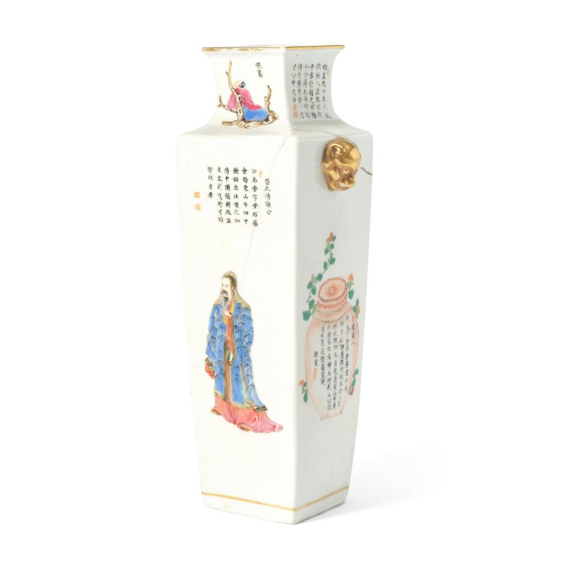 十九世紀 粉彩無雙譜瓶 | A FAMILLE ROSE 'WU SHUANG PU' VASE