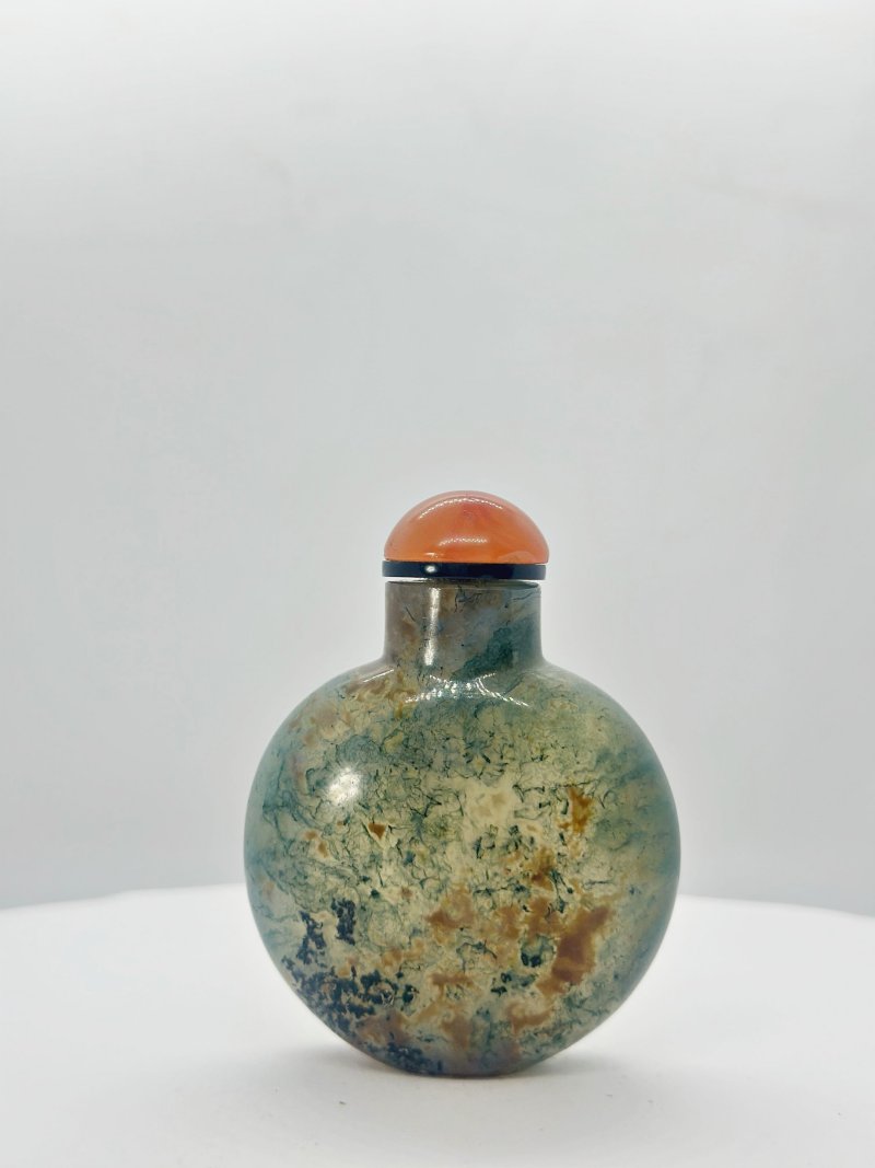 十九/二十世紀 水藻瑪瑙鼻煙壺 | A MOSS AGATE SNUFF BOTTLE - 图9