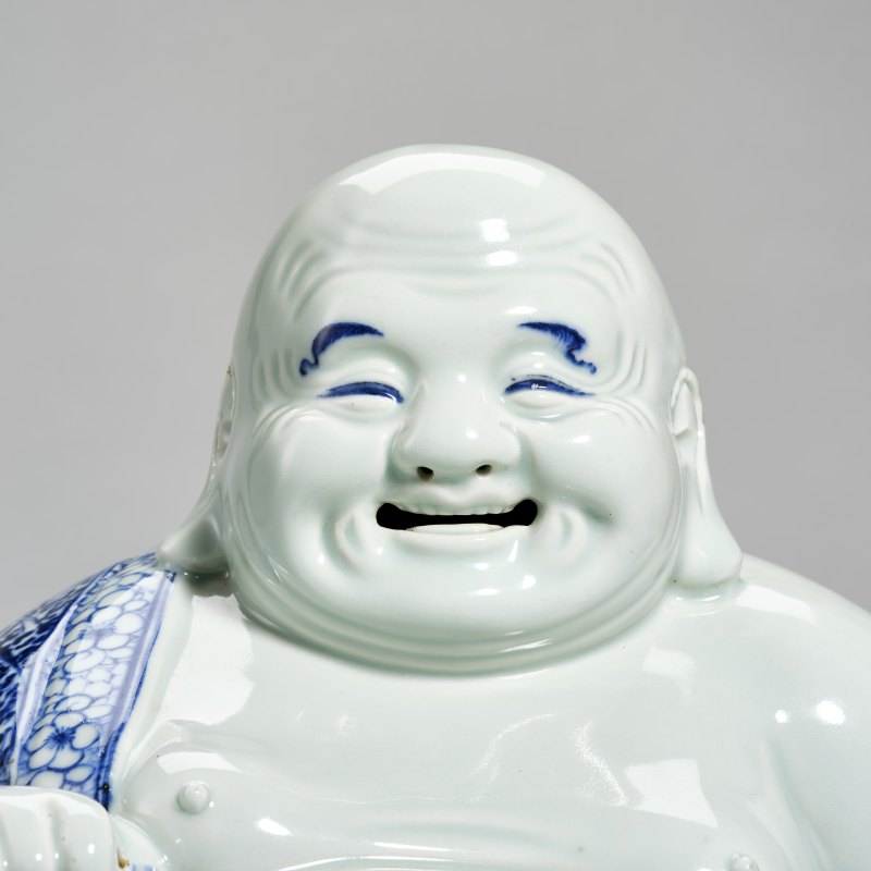 民国 朱茂记造款青花弥勒 - 图8