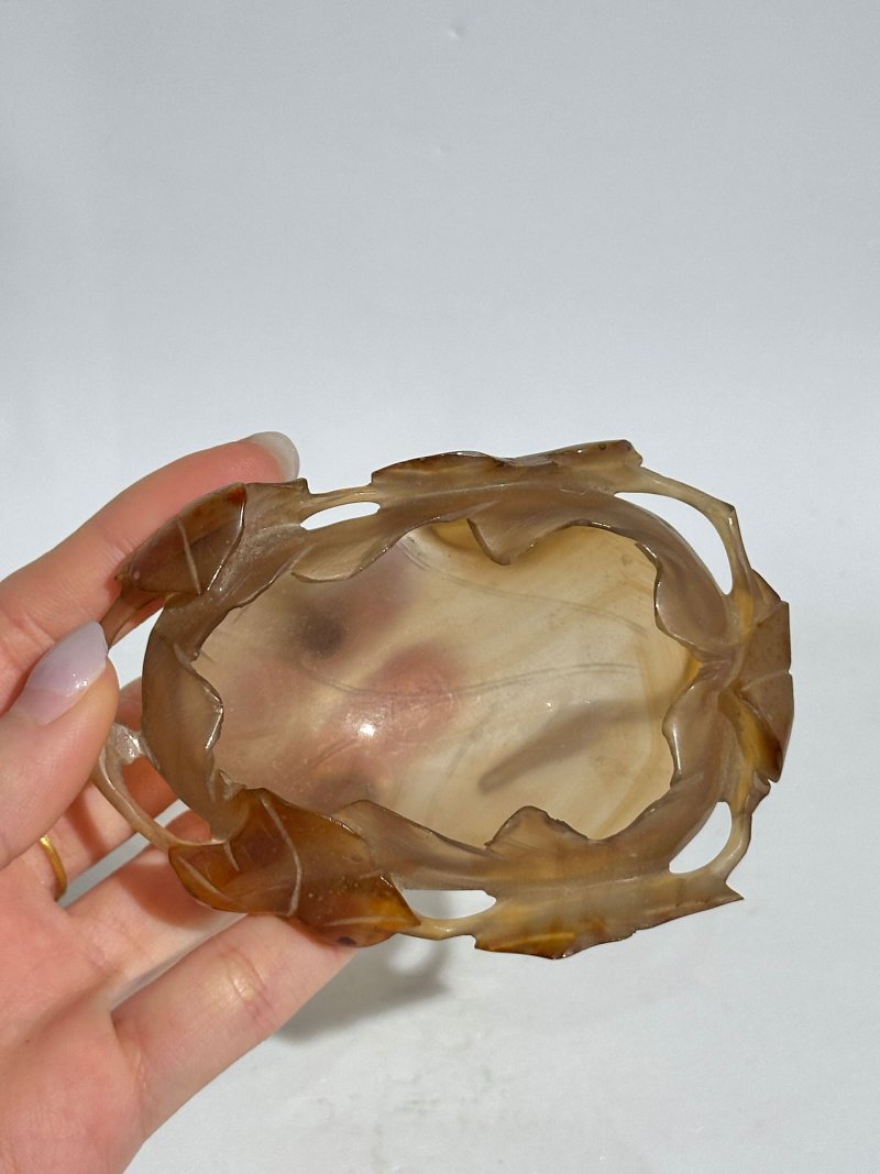 十九/二十世紀 瑪瑙花卉形洗 及座 | AN AGATE 'FLORAL' WASHER - 图3