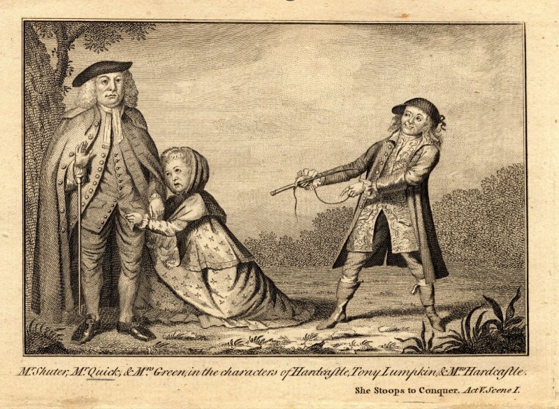約一八零零年 玻璃鏡畫 | A RARE REVERSE GLASS 'SHE STOOPS TO CONQUER' PAINTING - 图2