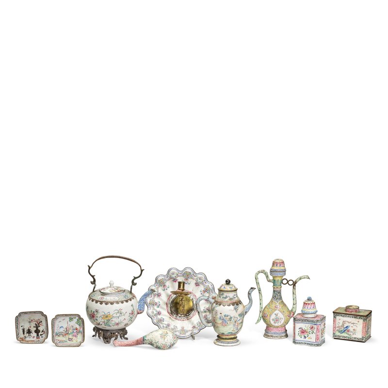 十八世紀 畫琺琅雜項一組 | A VARIED COLLECTION OF PAINTED ENAMEL WARES